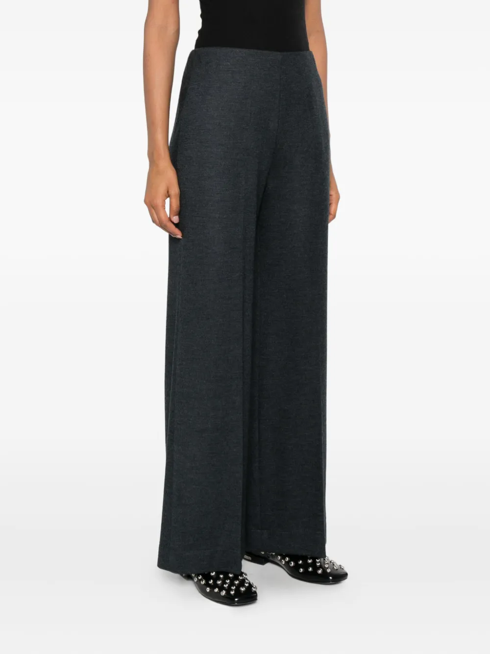 Harris Wharf London Wide-leg Wool Trousers In Multi