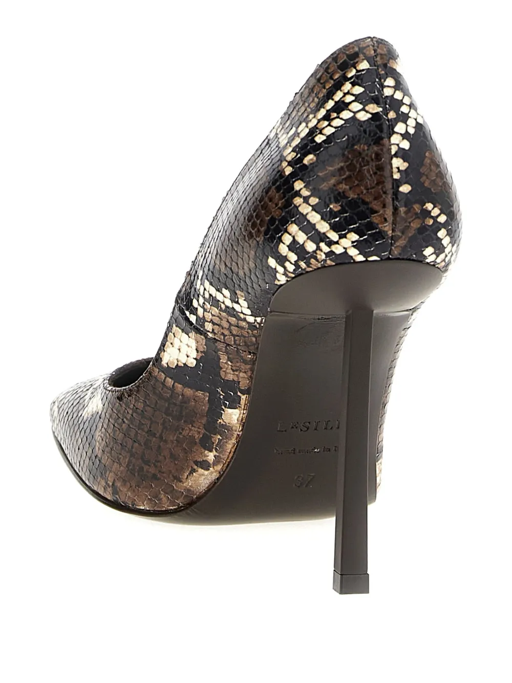 Le Silla 100mm Vittoria python-print pumps Brown