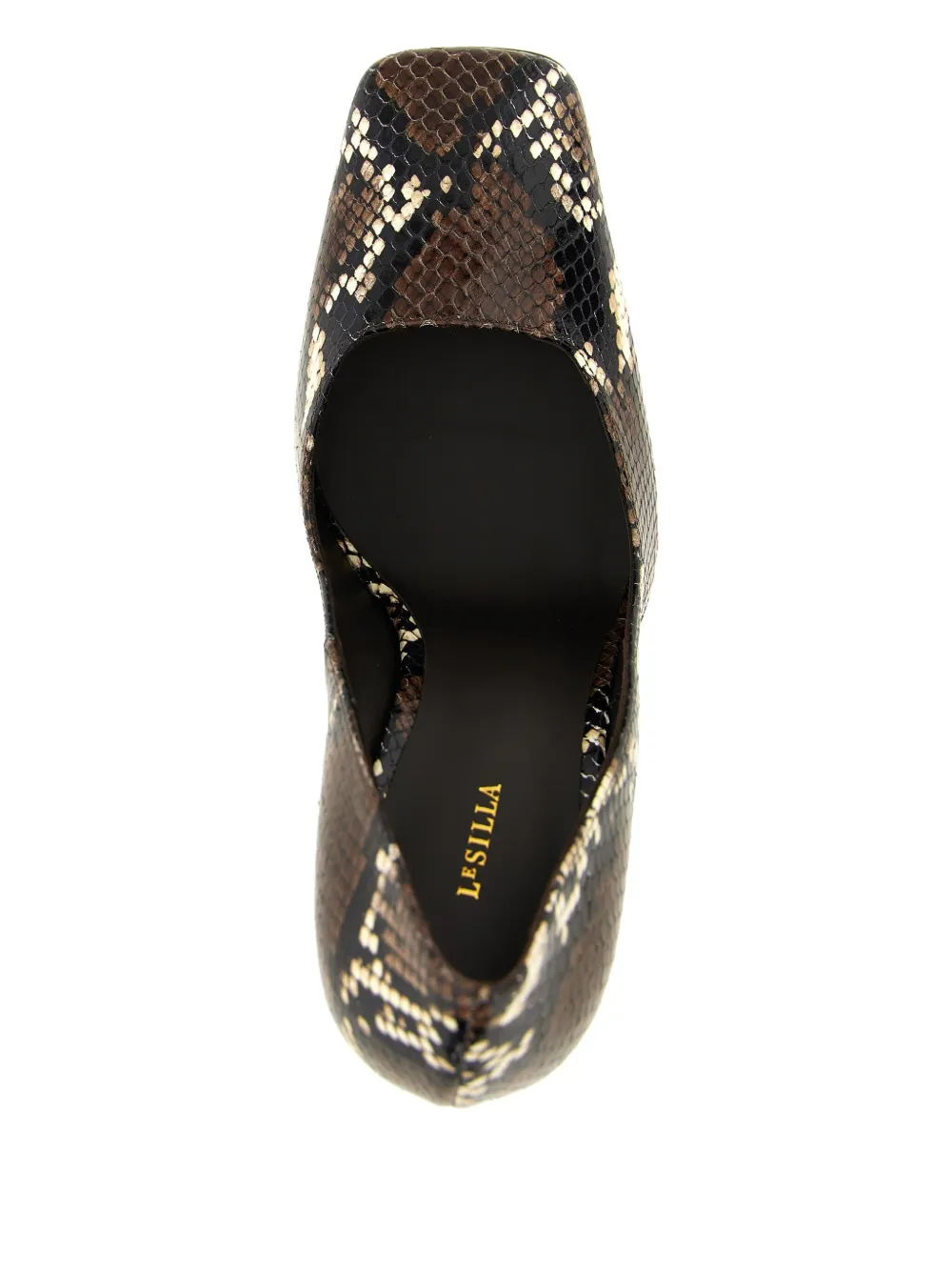 Le Silla 100mm Vittoria python-print pumps Brown