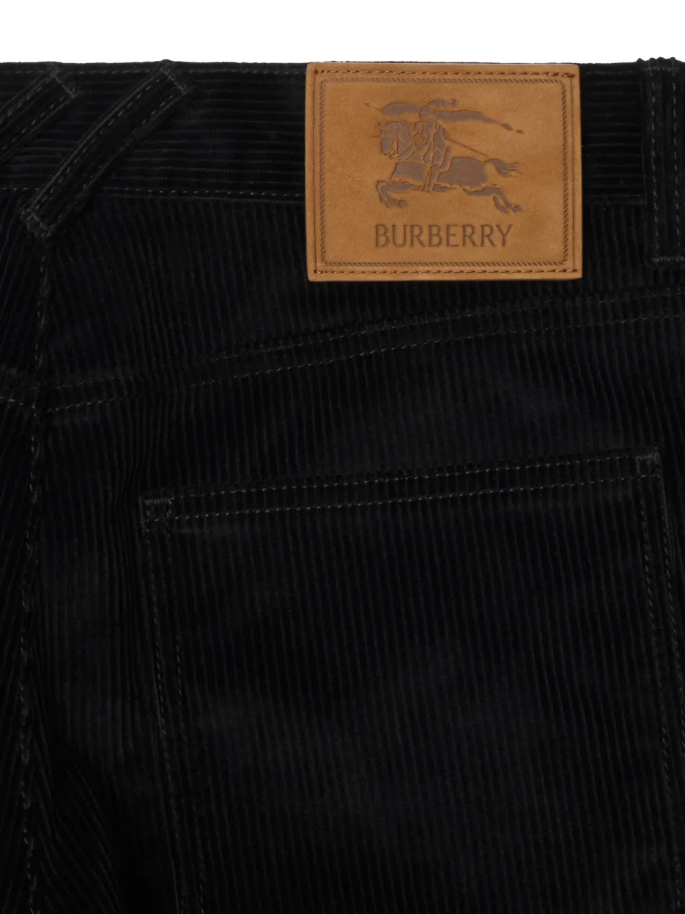 Burberry Equestrian-knight Corduroy Trousers In Black