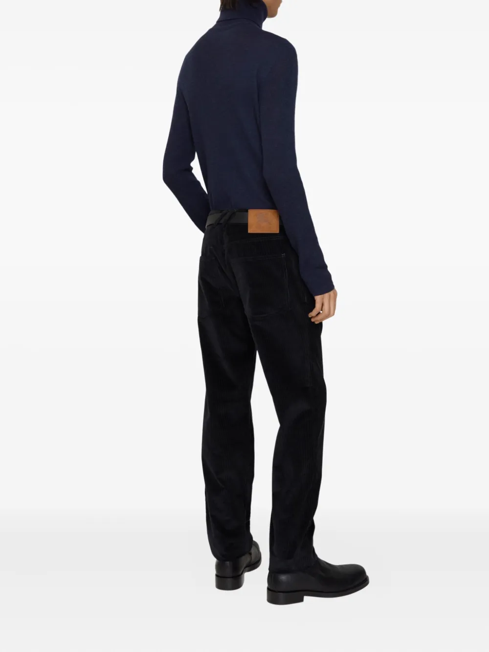 Burberry equestrian-knight corduroy trousers - Blauw