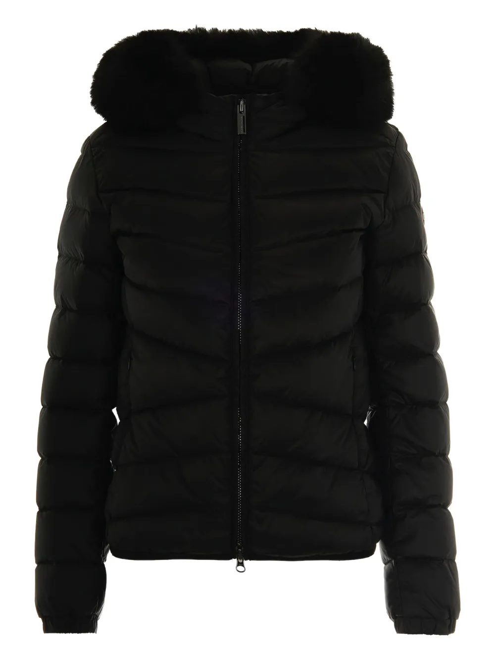 quilted fur-trimmed down jacket