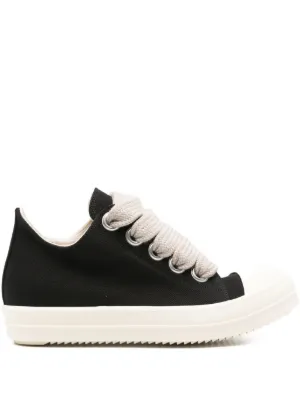 【RICK OWENS】DRKSHDW キャンバス ロートップ スニーカー Rick Owens DRKSHDW Canvas Low Top Black Milk メンズ