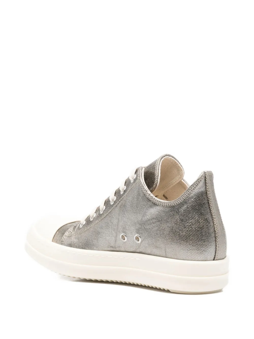 Rick Owens Drkshdw Metallic-effect Low-top Sneakers In Gray