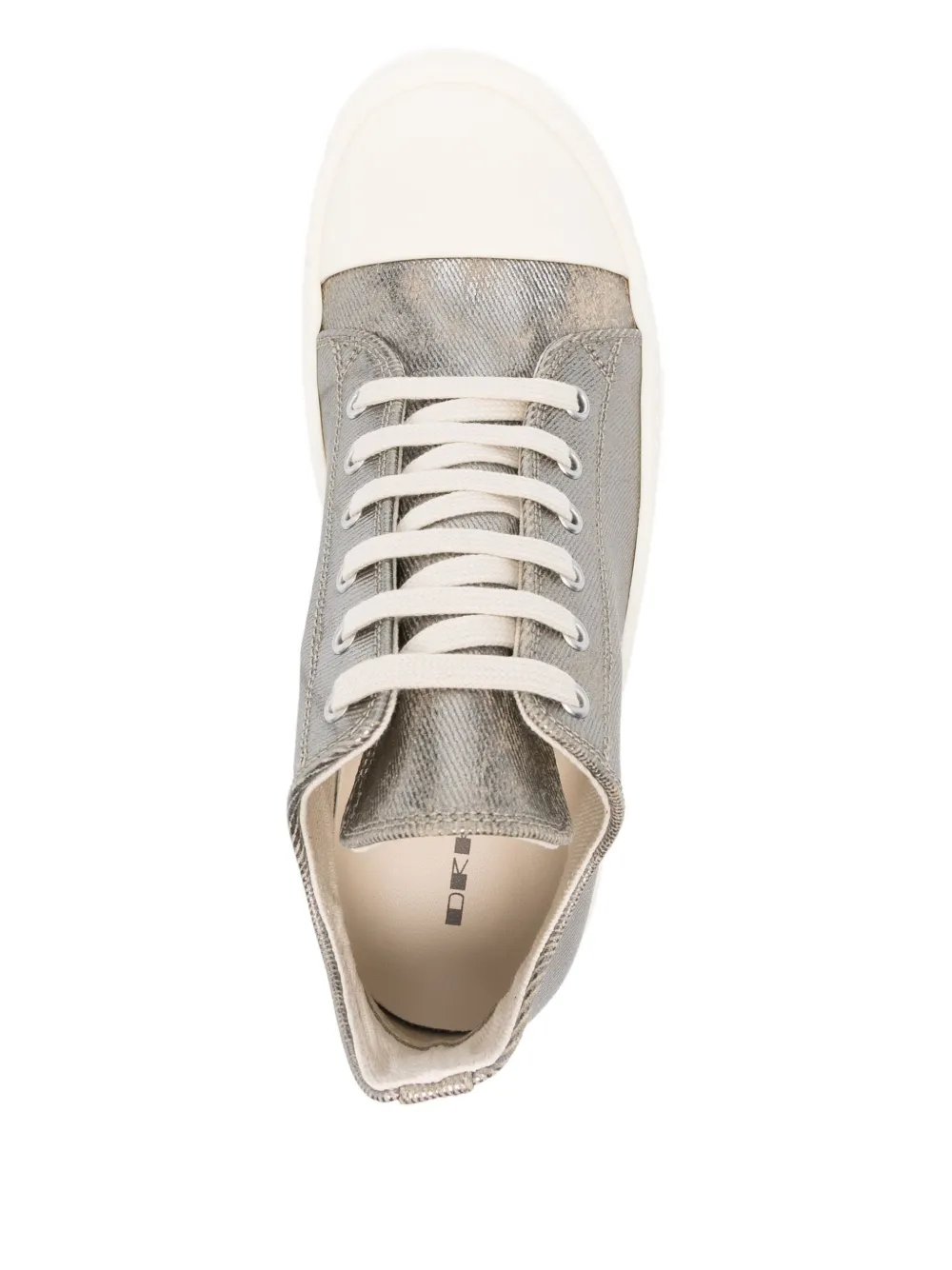 Rick Owens Drkshdw Metallic-effect Low-top Sneakers In Gray