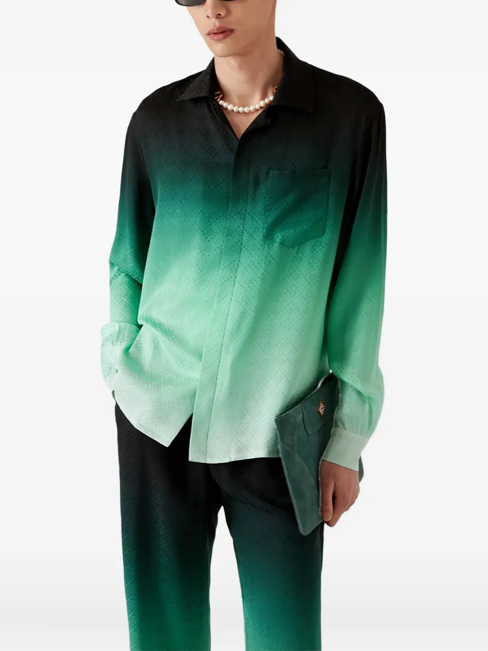 Casablanca Shirt met ombré-effect Groen
