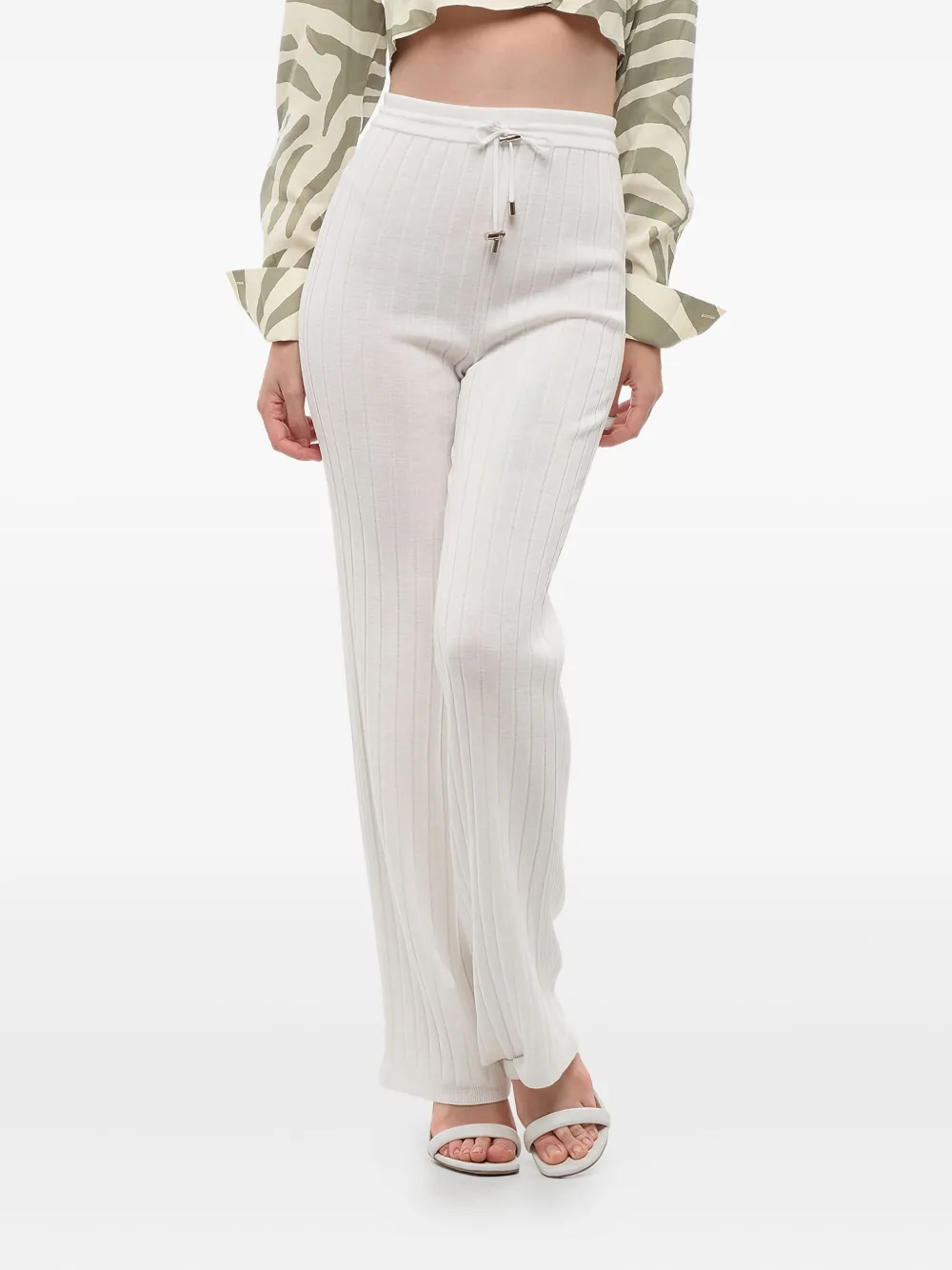 Balmain ribbed elastic-waist trousers - 0FA