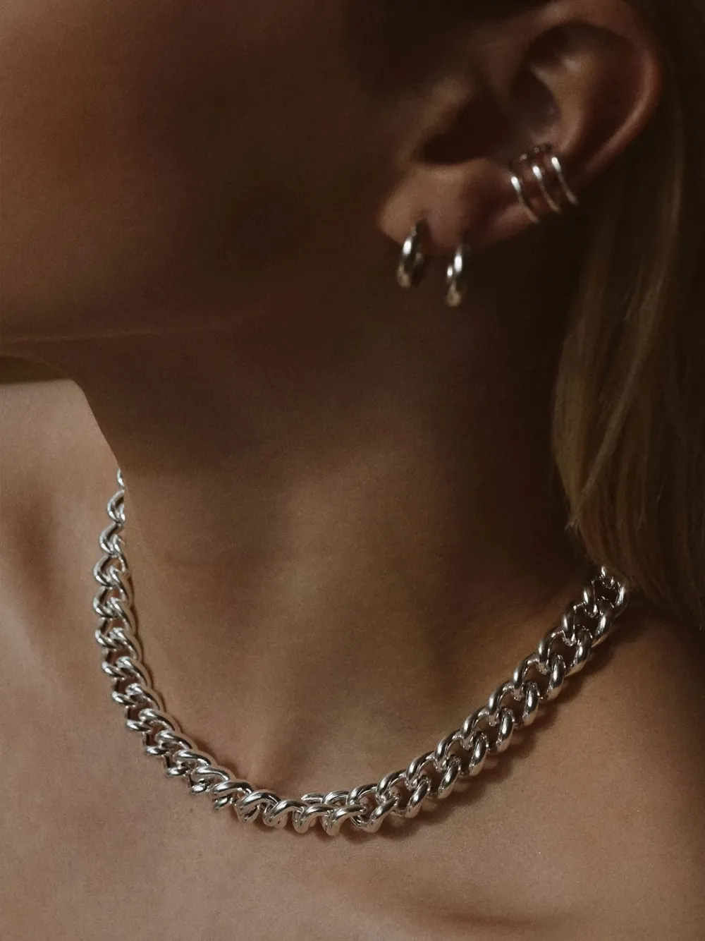 NO MORE Chunky sterling-silver necklace - Zilver