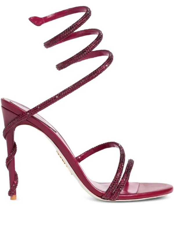 RENE CAOLILLA サンダル René Caovilla Sandália Com Cristais e Salto 105mm | Vermelho