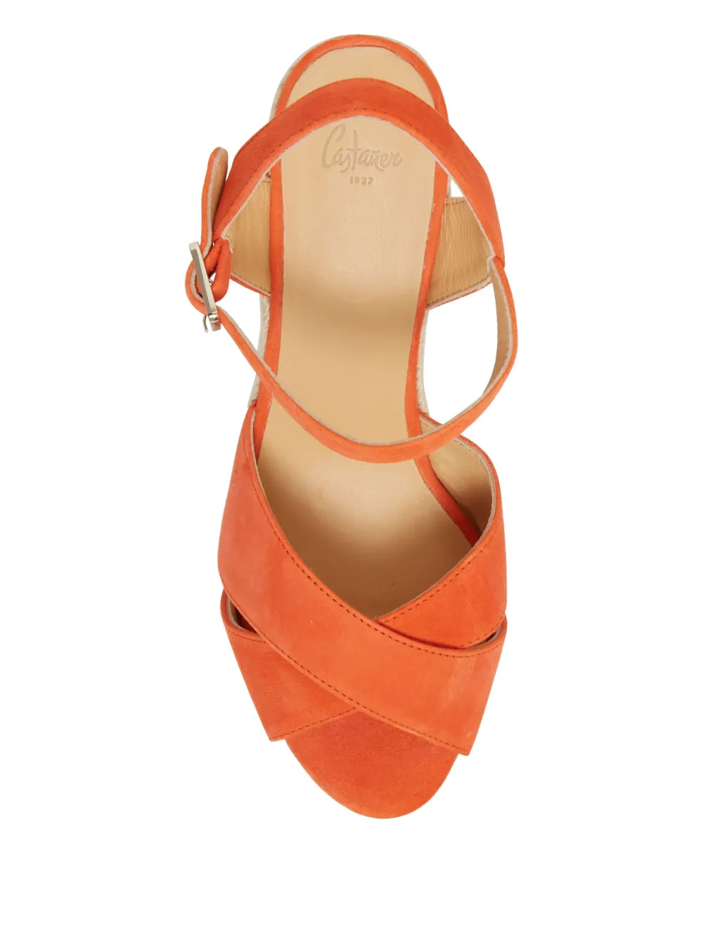 Castañer 110mm Bromelia suede wedge espadrilles Orange