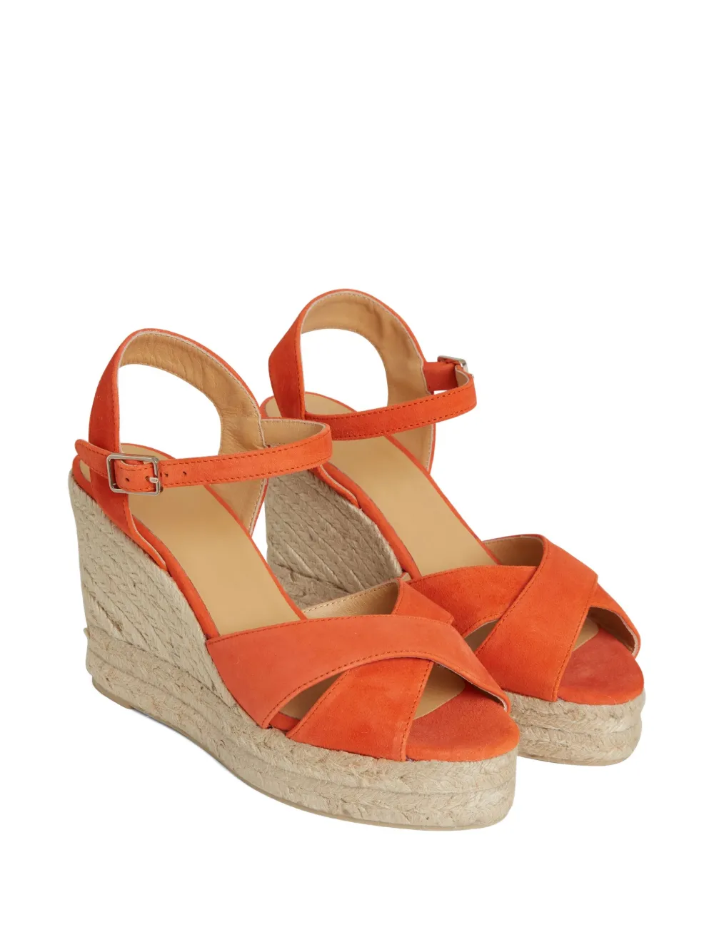 Castañer 110mm Bromelia suede wedge espadrilles Orange