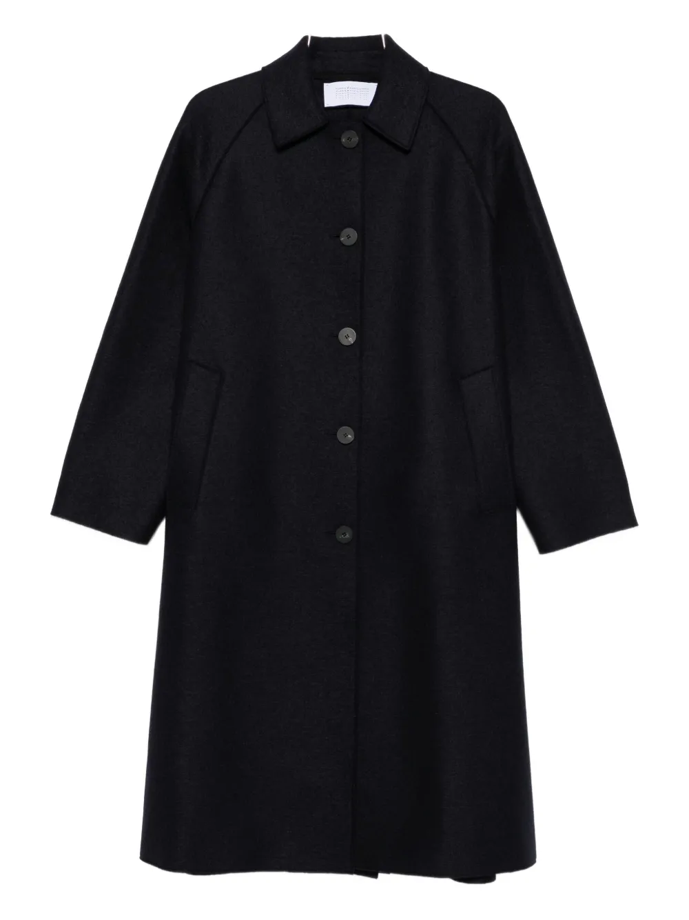 Harris Wharf London Wool Coat With Raglan Sleeves And Pockets In Black