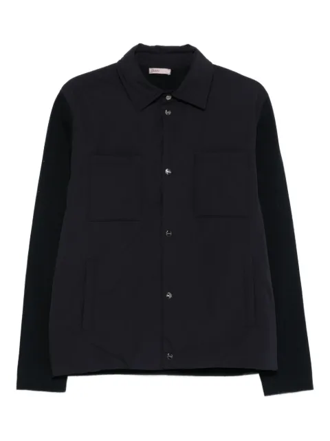 Herno knitted-sleeve buttoned jacket