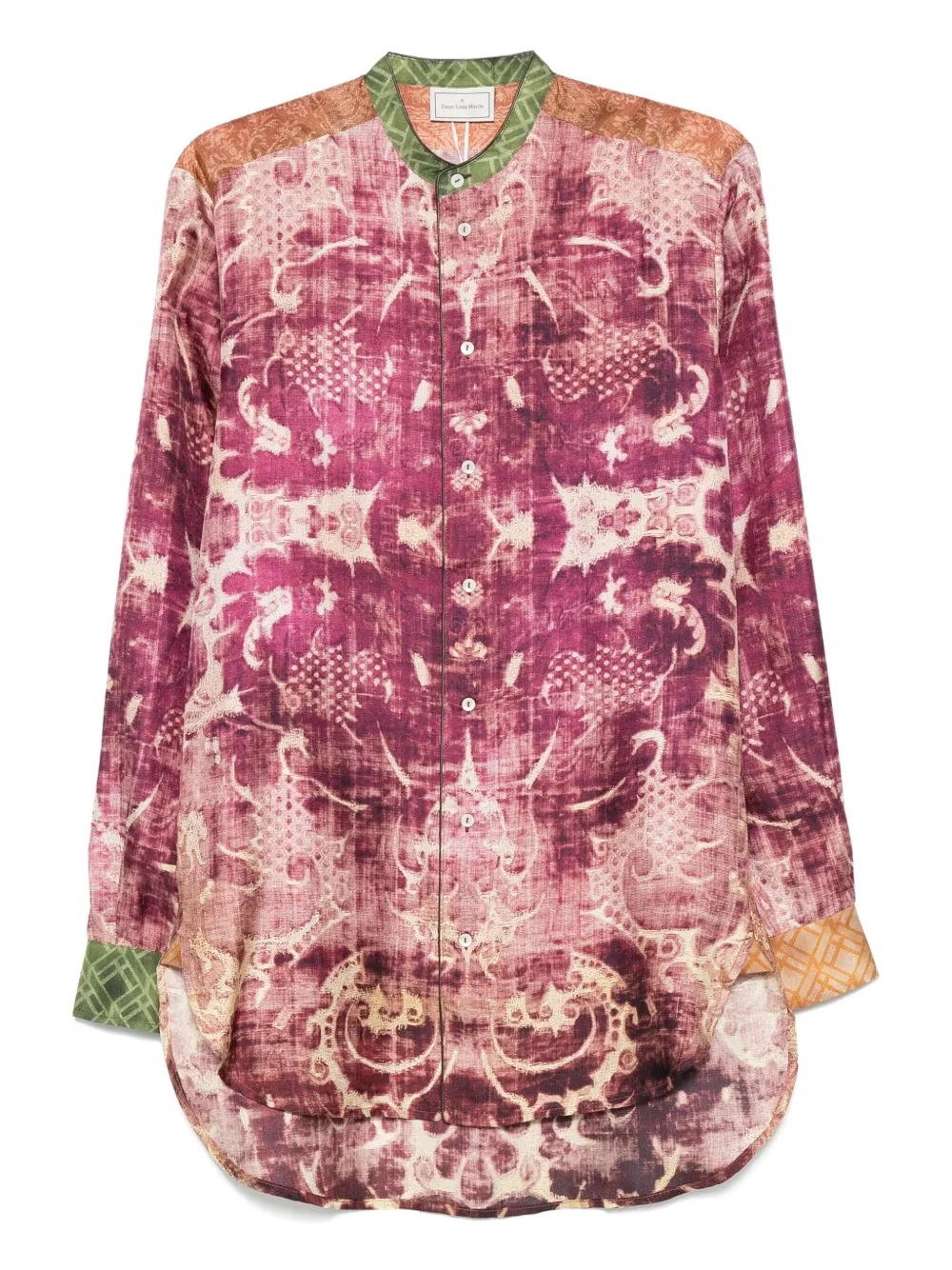 Pierre-Louis Mascia damask-print silk shirt | Purple | Image 1
