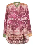 Pierre-Louis Mascia damask-print silk shirt - Purple
