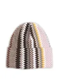 Missoni zigzag knitted beanie - Brown
