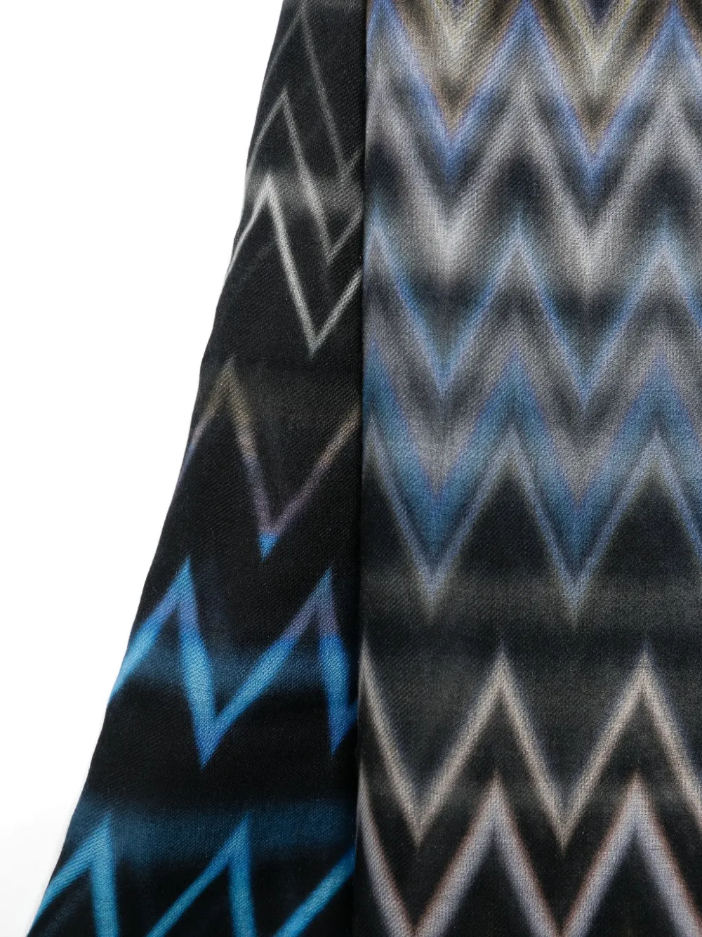 Missoni zigzag frayed-edge scarf - Blauw