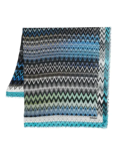 Missoni zigzag frayed-edge scarf