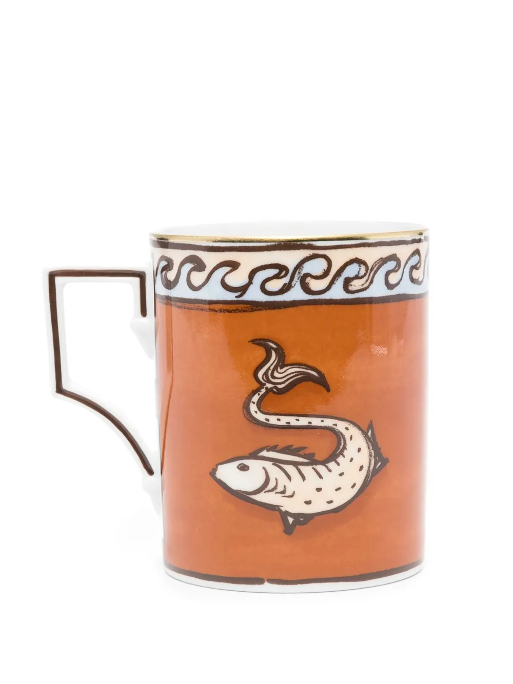 Ginori 1735 Il Viaggio Di Nettuno Porcelain Mug In Brown