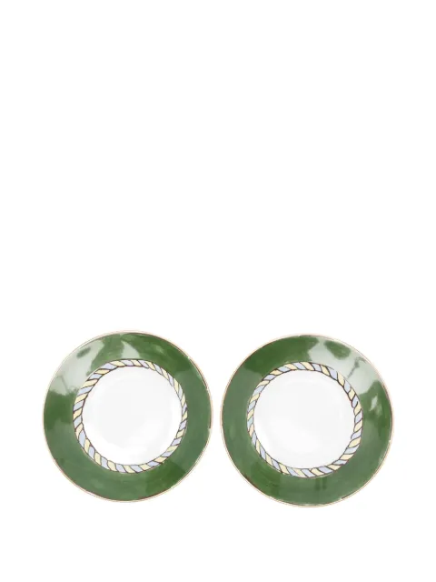 GINORI 1735 gold-rimmed braided-pattern soup plate set (24cm)