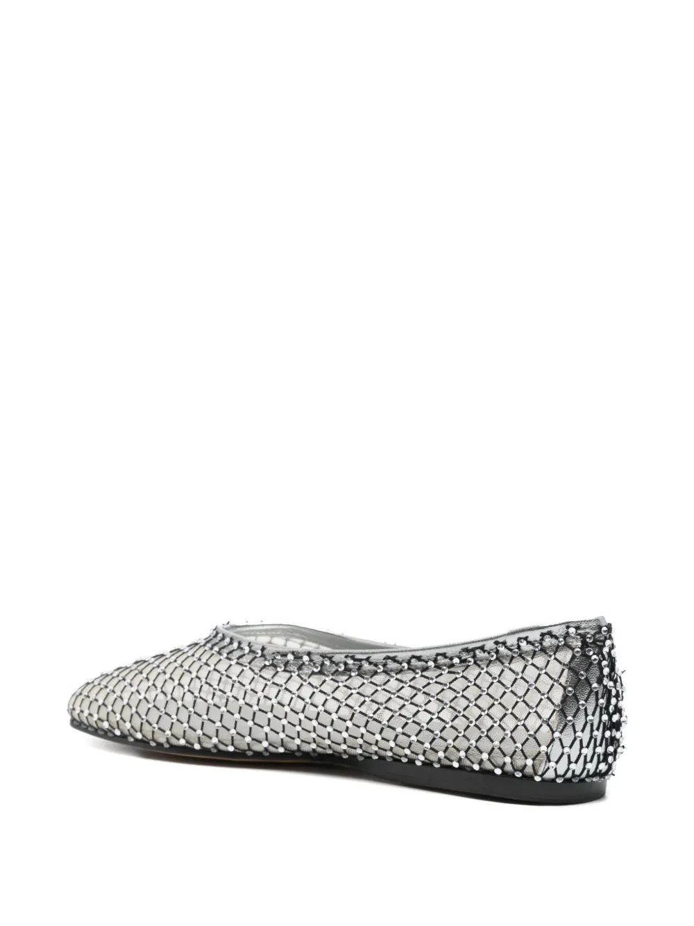Forte Forte Strass Mesh Anckle Ballerina In Nero In White