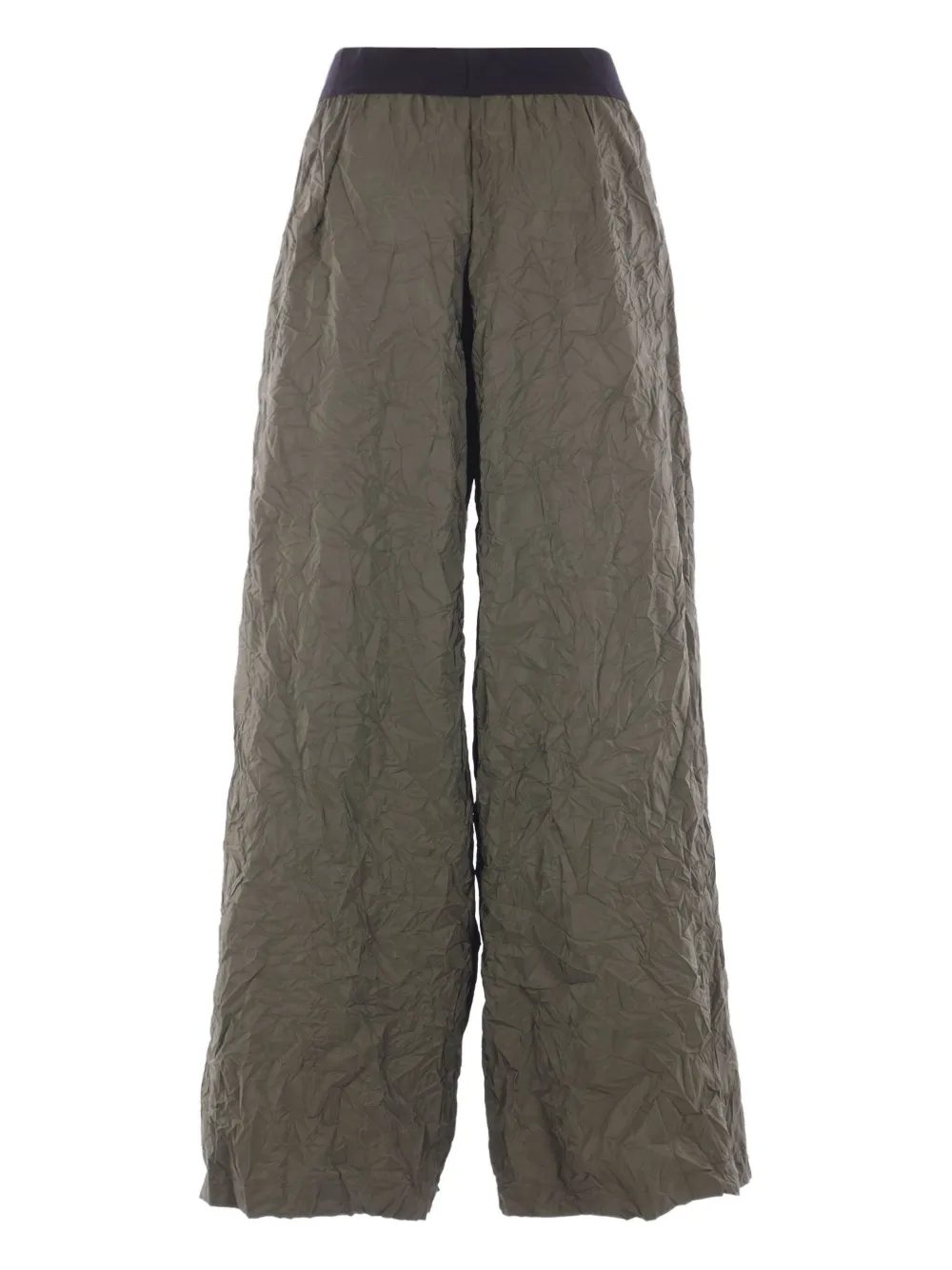 Maria Calderara elastic-waistband crinkled-texture trousers | Grey | Image 1