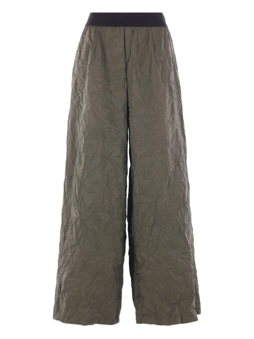 Maria Calderara elastic-waistband crinkled-texture trousers - Grijs
