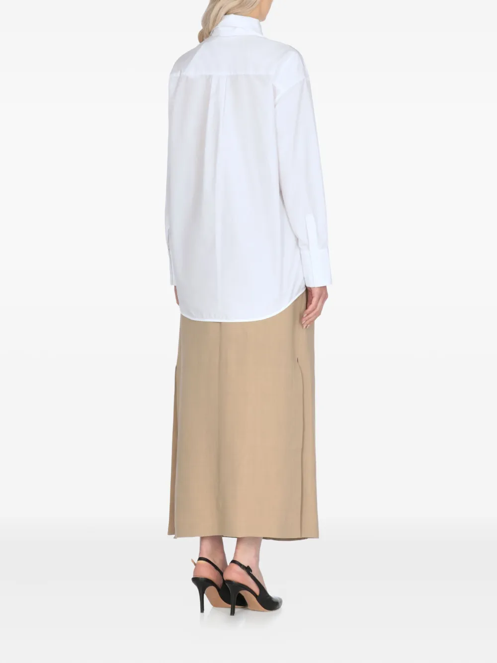 Fabiana Filippi lace-detail cotton shirt Wit