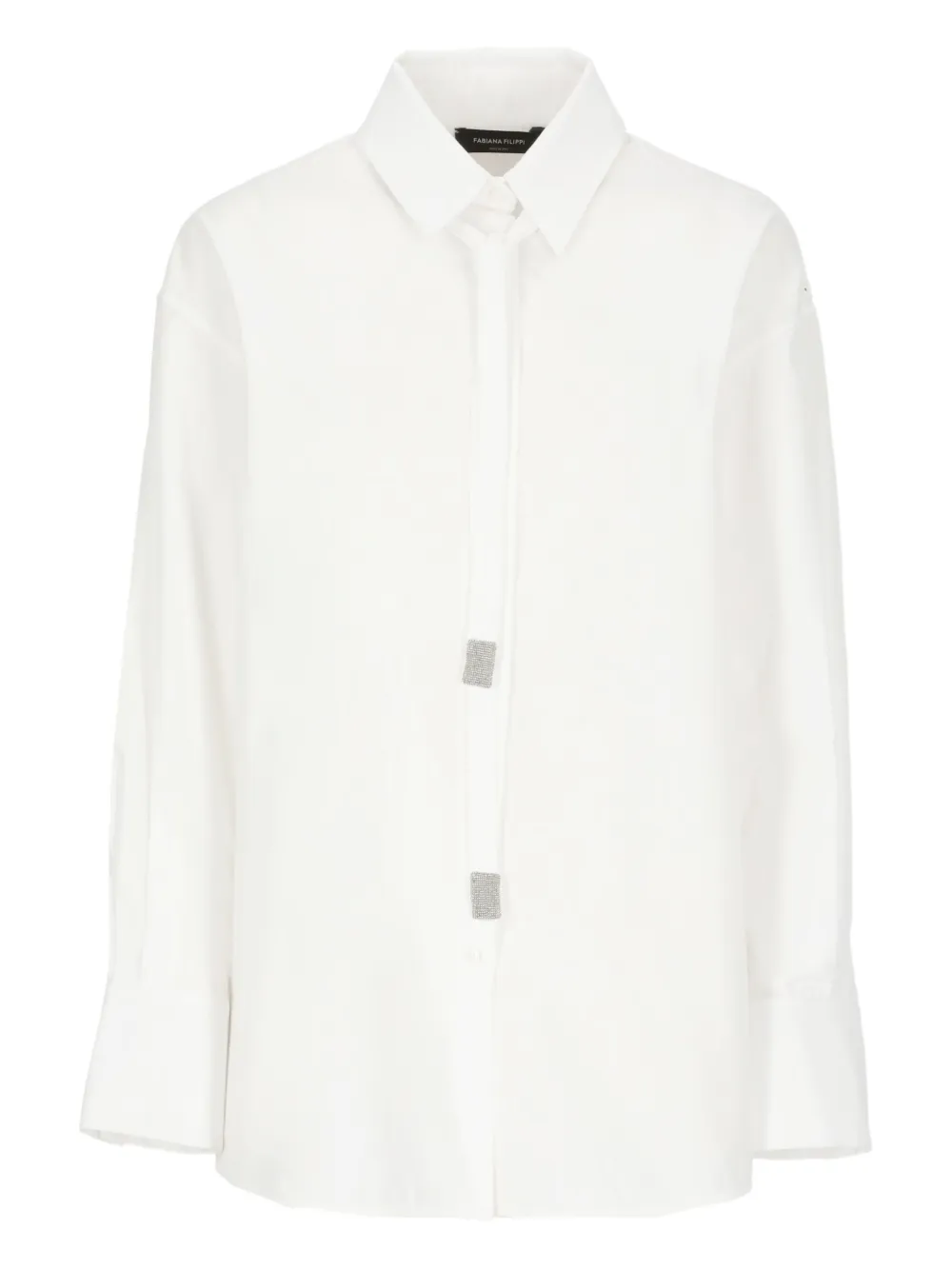 Fabiana Filippi lace-detail cotton shirt Wit