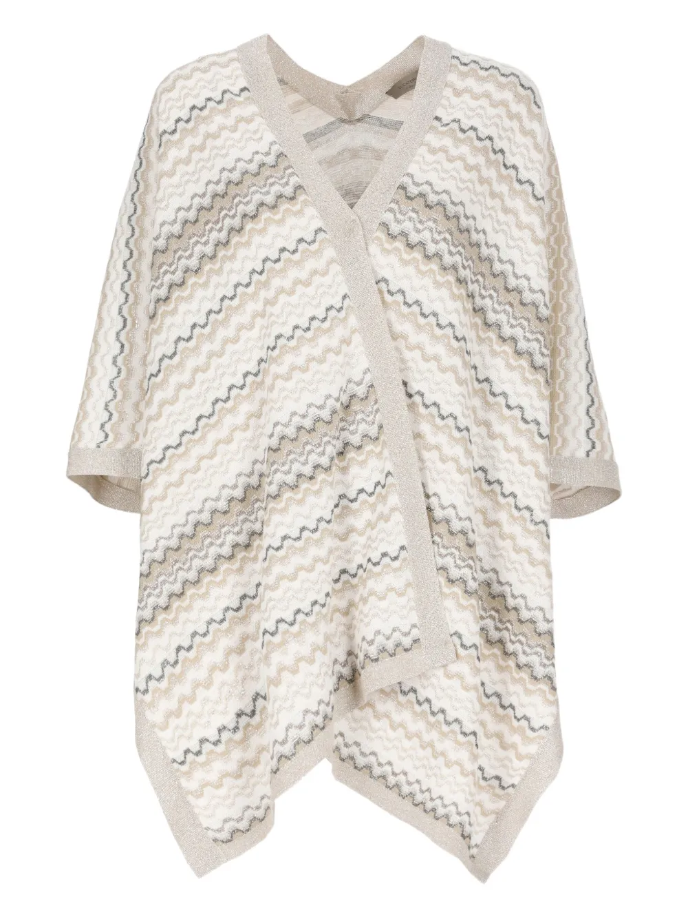 wave-patterned poncho