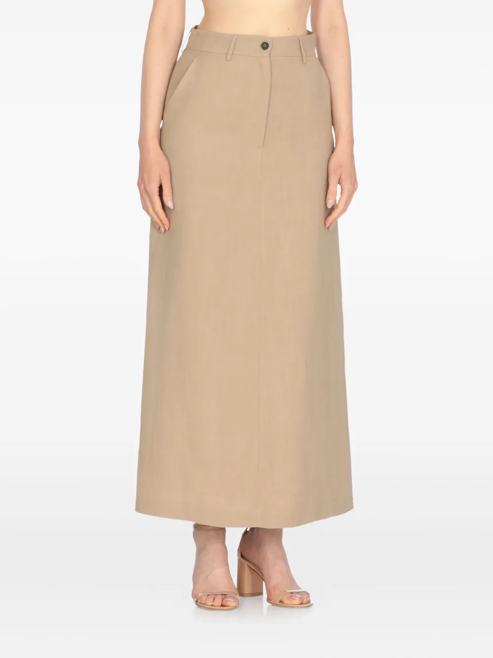 Antonelli slit-pocket maxi skirt - Beige