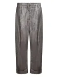 Brunello Cucinelli lurex-detail trousers - Brown
