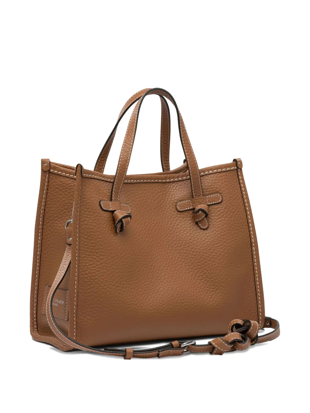 GIANNI CHIARINI knotted leather tote bag Bruin