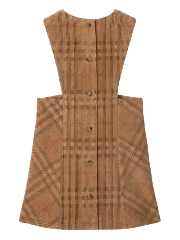 Burberry Kids Corduroy Sleeveless Dress | Brown | FARFETCH