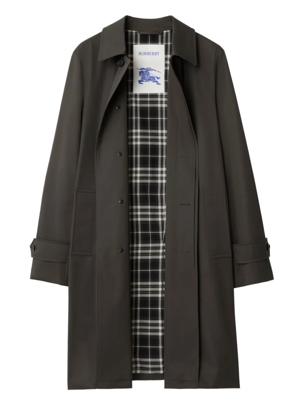 Burberry Gabardine geruite jas Grijs