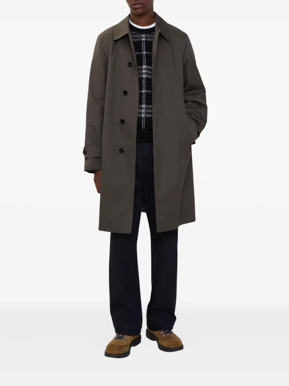 Burberry gabardine check-lined coat | Trench Coats  | Image 2