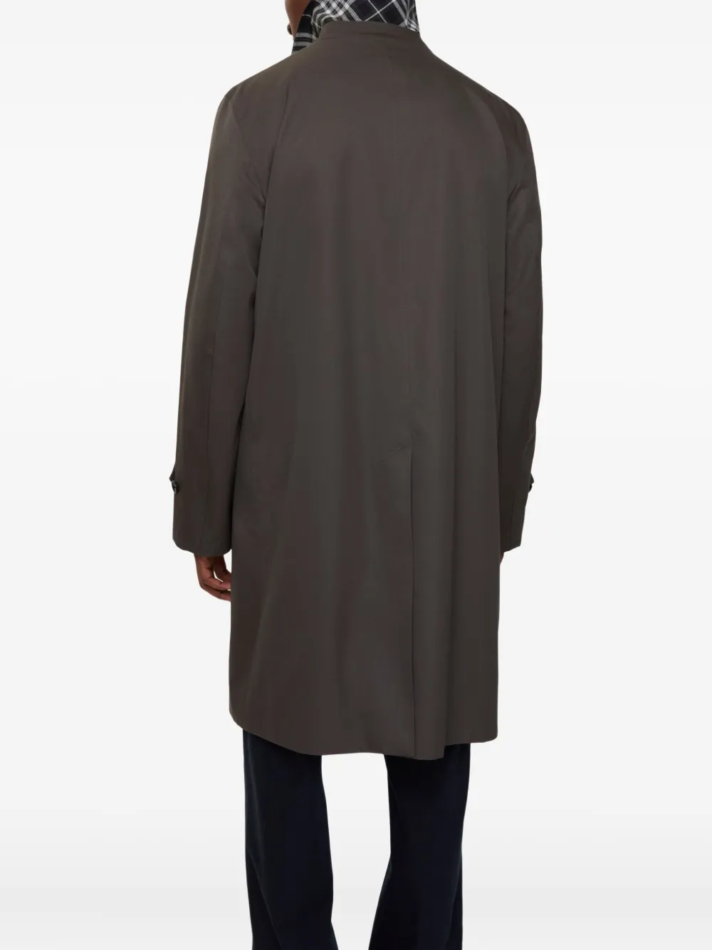 Burberry Gabardine geruite jas Grijs