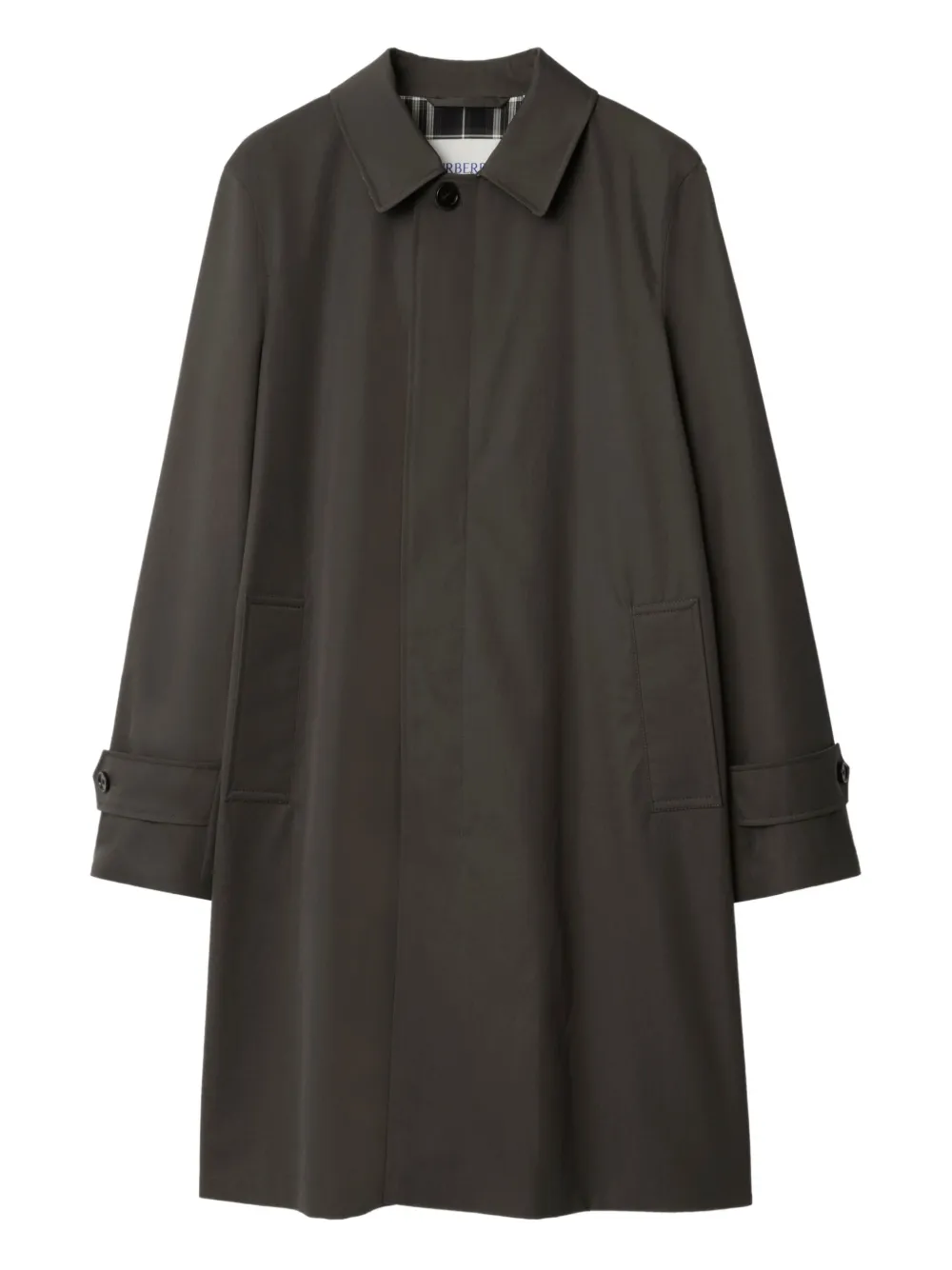Burberry gabardine check-lined coat | Grey | Image 1