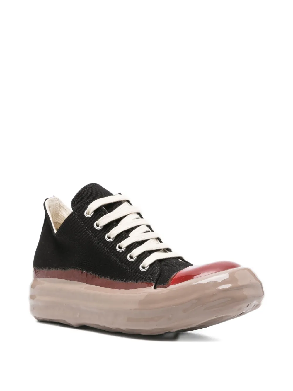 Rick Owens DRKSHDW Canvas sneakers met rubberen neus - Zwart