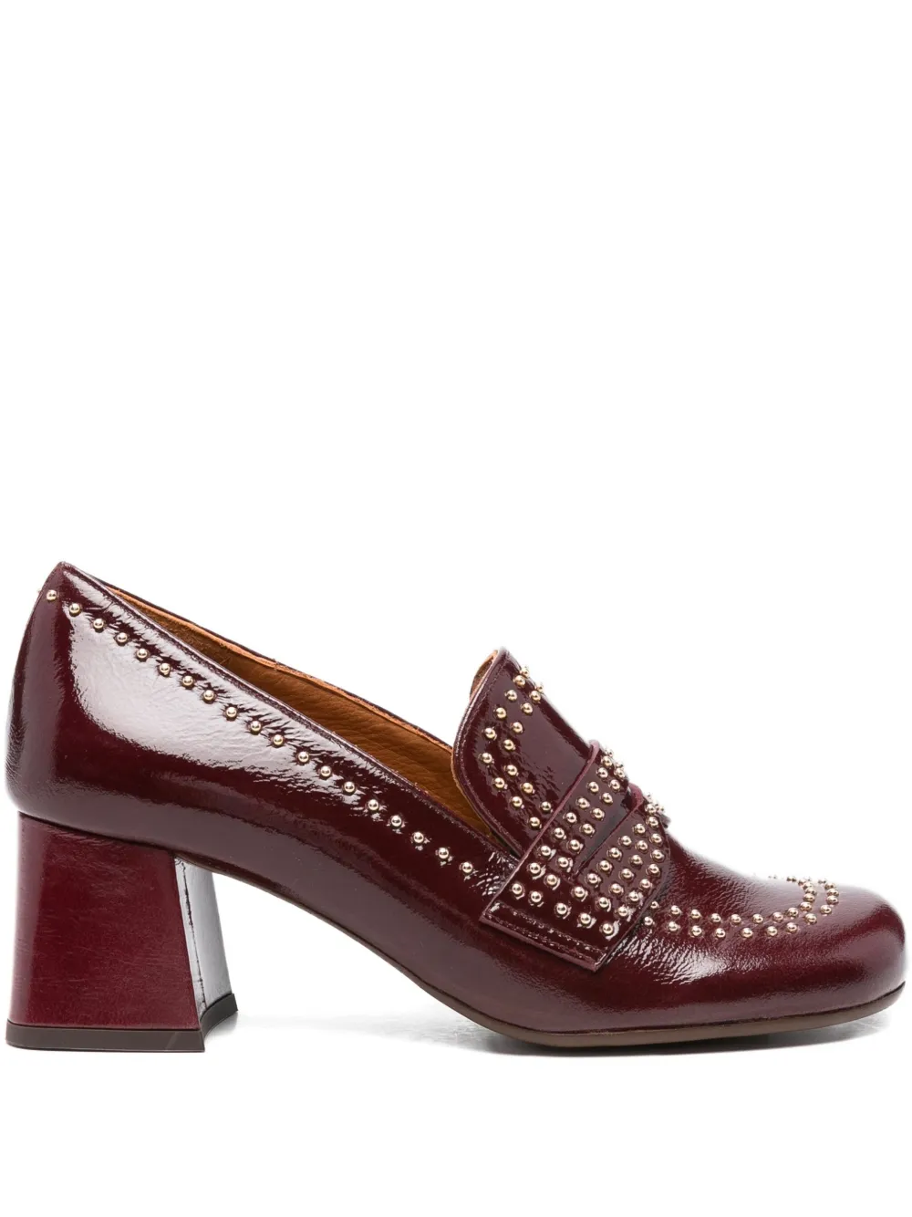 Chie Mihara 60mm studded block-heel pumps Red