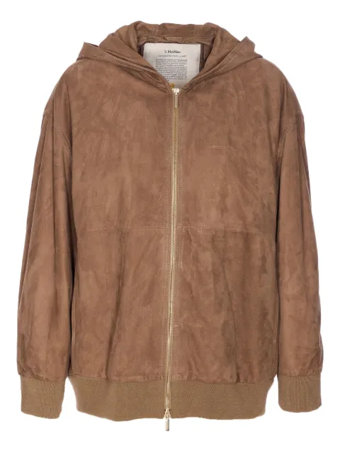 'S Max Mara hooded suede zip jacket