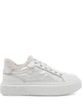 PINKO quilted-pannel fur-trim trainers - White