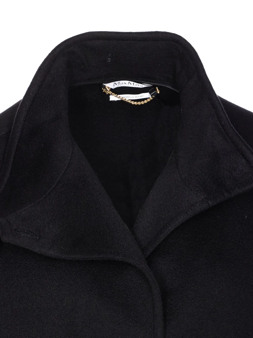 Max Mara button-fastening high-neck cape Zwart