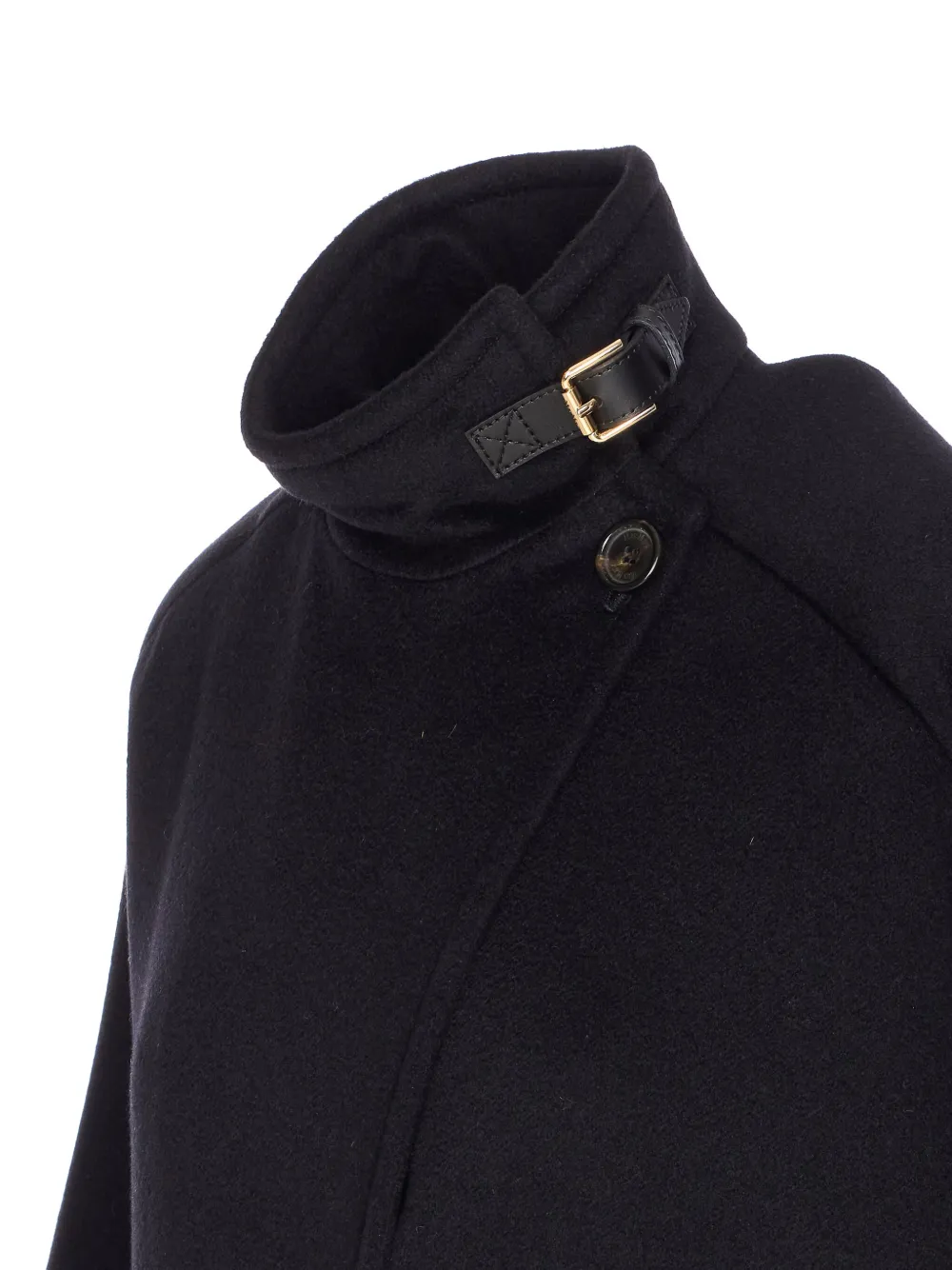 Max Mara button-fastening high-neck cape Zwart