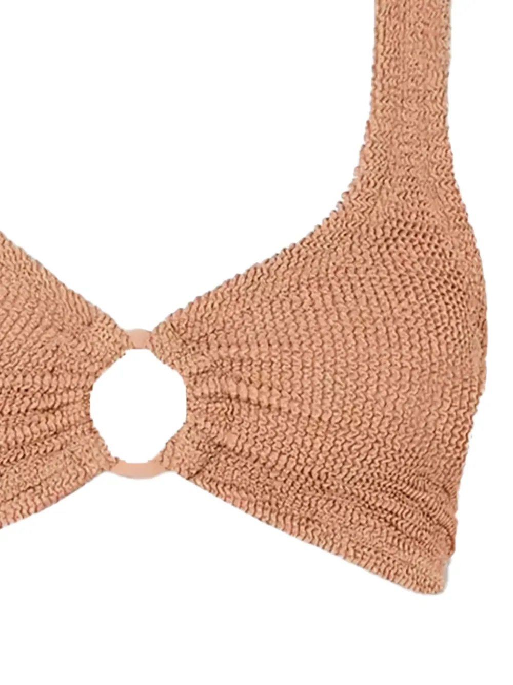 Hunza G Ring-detail Plunge-neck Bikini In Brown