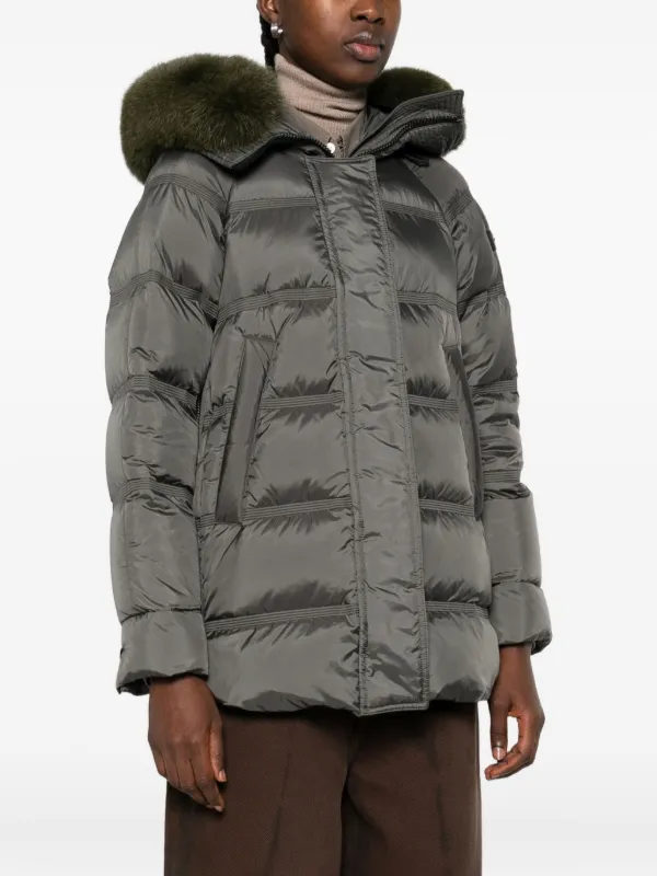 Peuterey fur-trimmed Quilted Padded Jacket Green FARFETCH JO