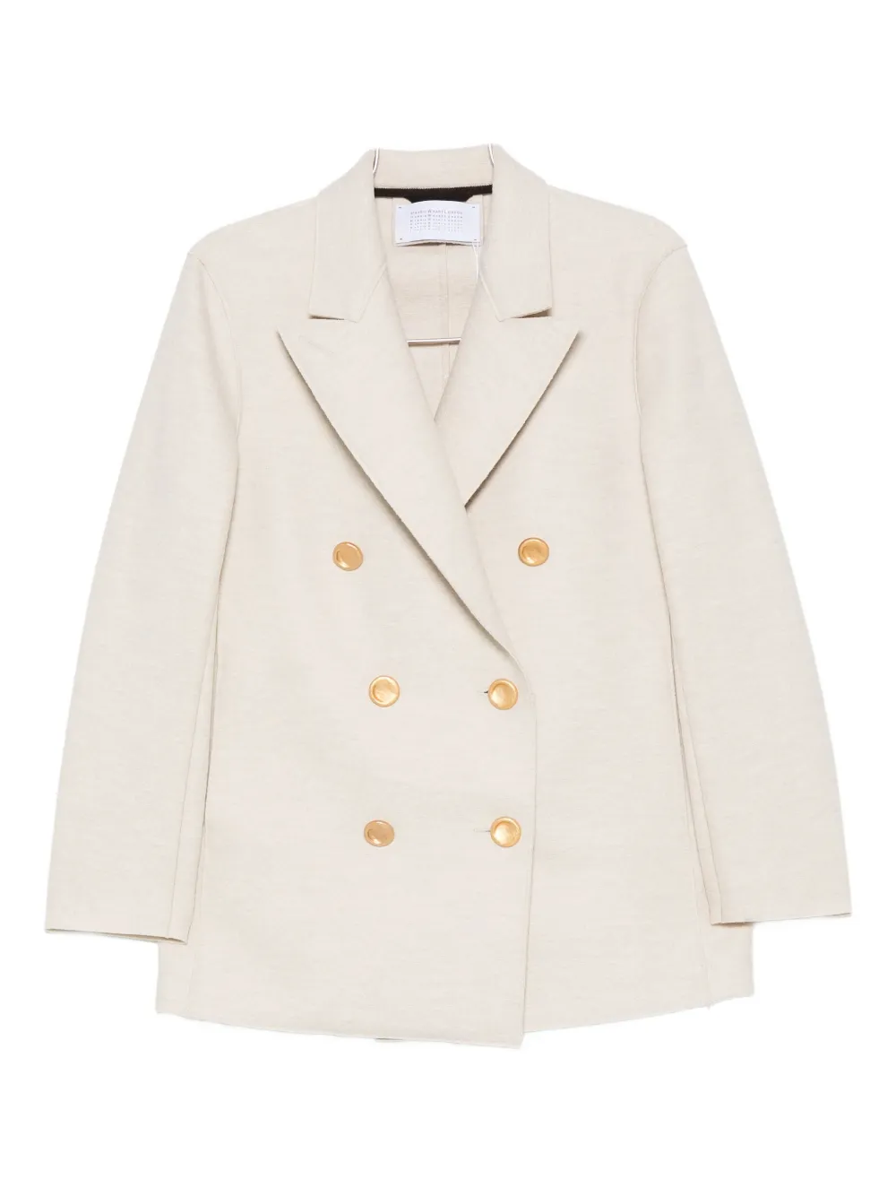 Harris Wharf London Double-breasted Gold Buttoned Coat In Neutral