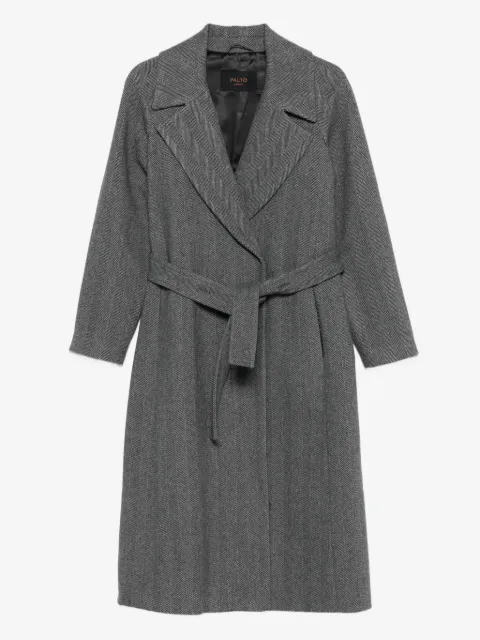 Paltò Paola herringbone belted coat