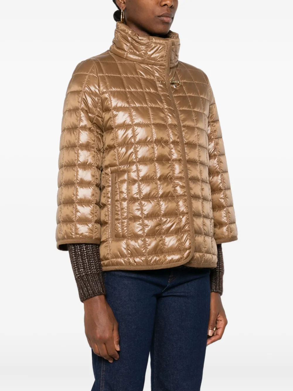 Fay Quilted Padded Jacket In Brown