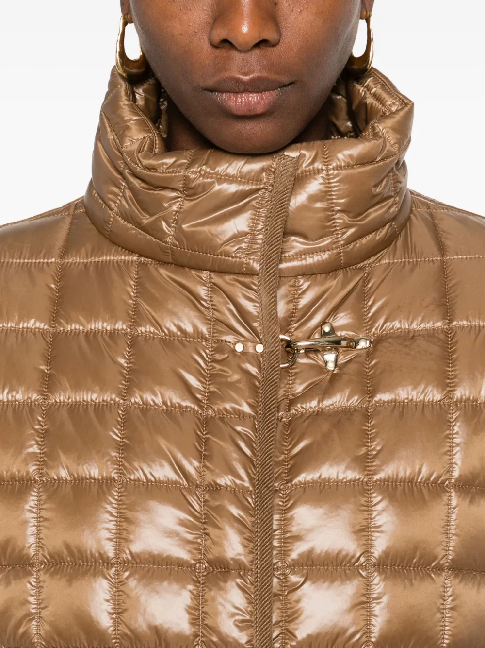 Fay Quilted Padded Jacket In Brown